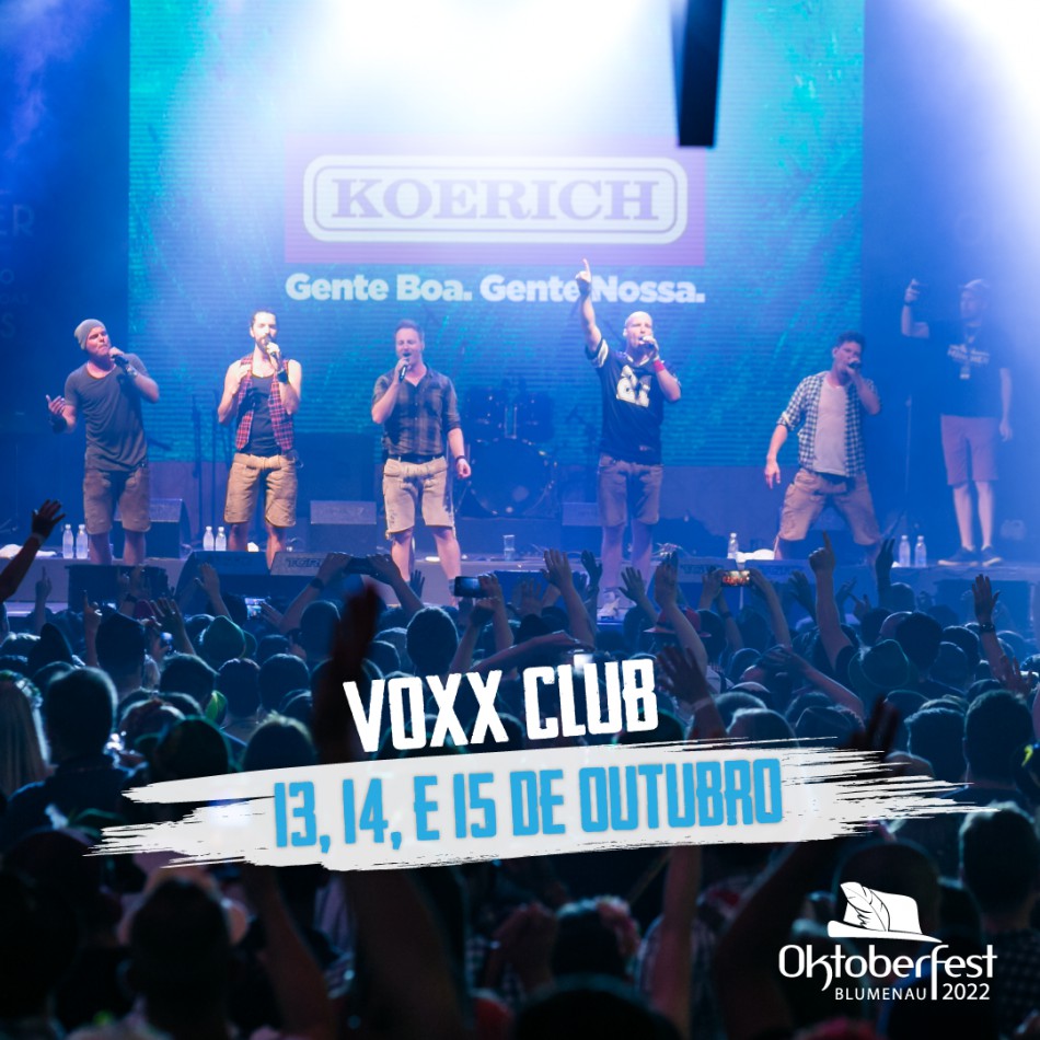 Definidas as datas das apresentações da VoxxClub na 37ª Oktoberfest Blumenau
